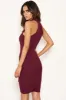 Plum Choker Neck Ruched Detail Bodycon Dress sold by AX Paris