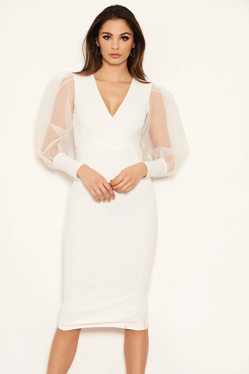 Cream Puff Sleeve Midi Dress sold by AX Paris product image thumbnail 2