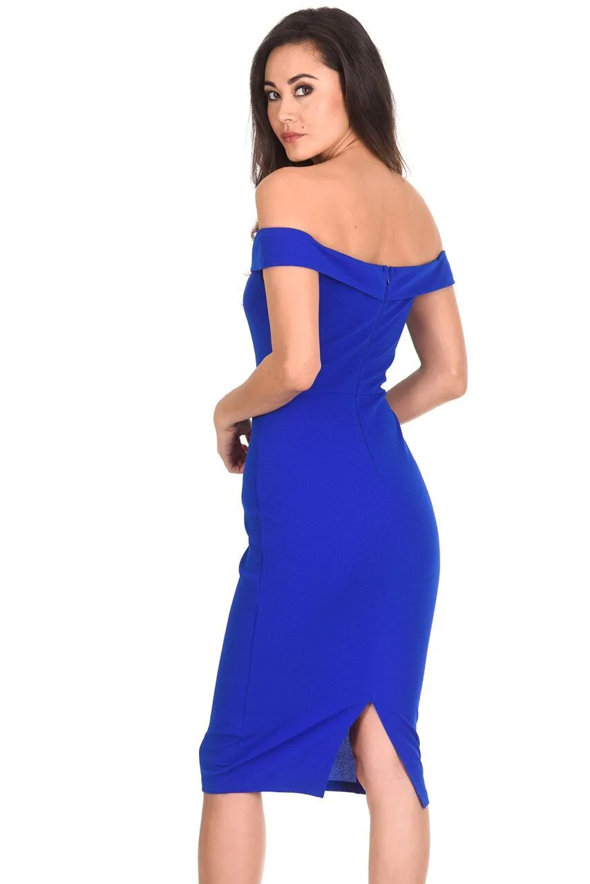 Cobalt Bardot Bodycon Dress sold by AX Paris product image thumbnail 3