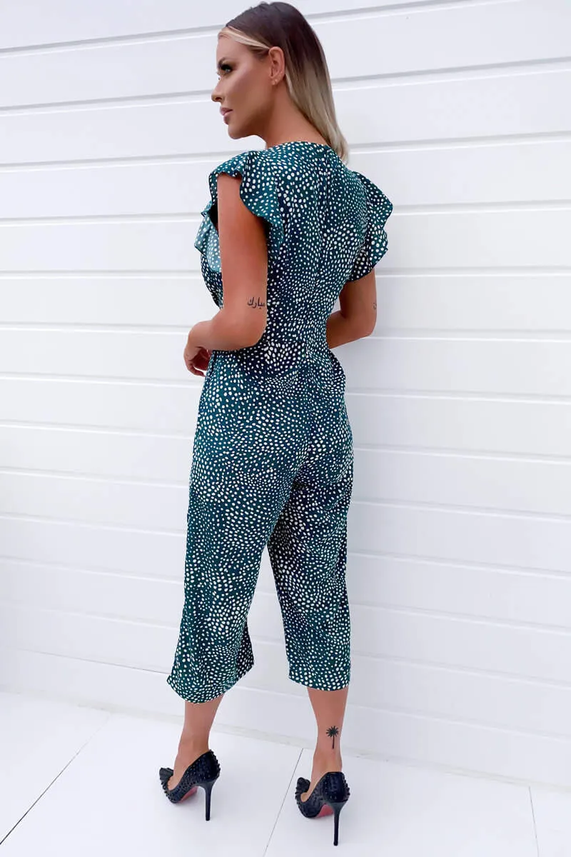 Green Spotted Belted Wrap Jumpsuit sold by AX Paris product image thumbnail 4