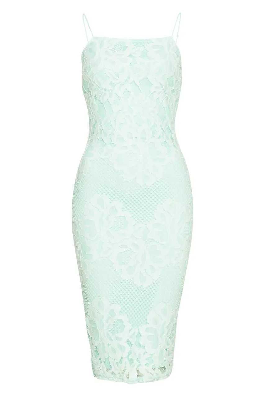 Green Strappy Lace Midi Dress sold by AX Paris product image thumbnail 5