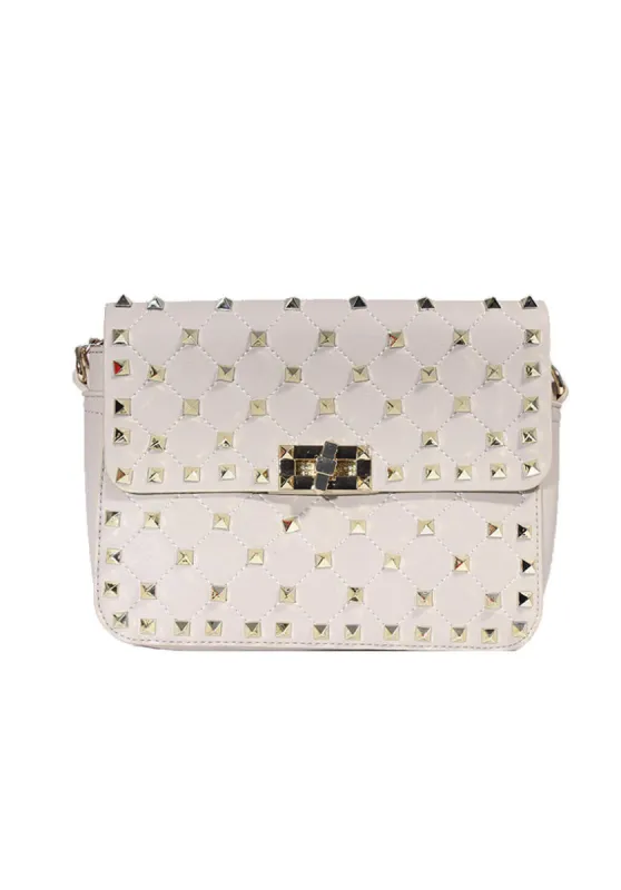 Beige Studded Clutch Bag sold by AX Paris