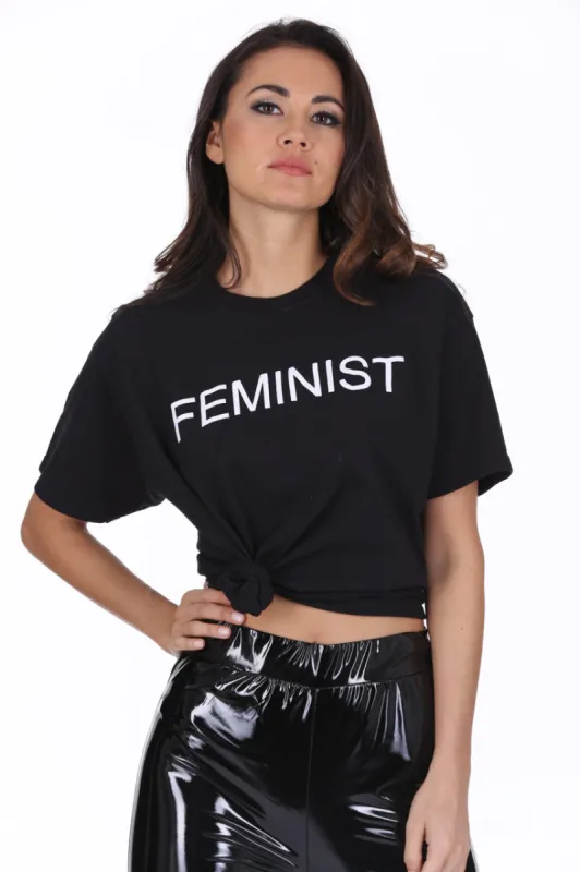 Black Feminist Slogan T-Shirt sold by AX Paris