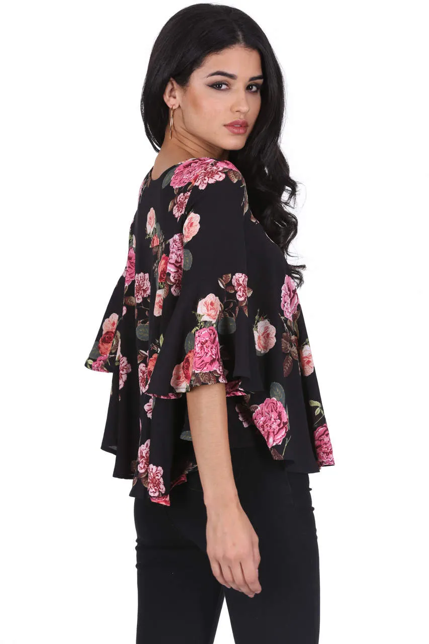 Black Floral Print Blouse sold by AX Paris product image thumbnail 3
