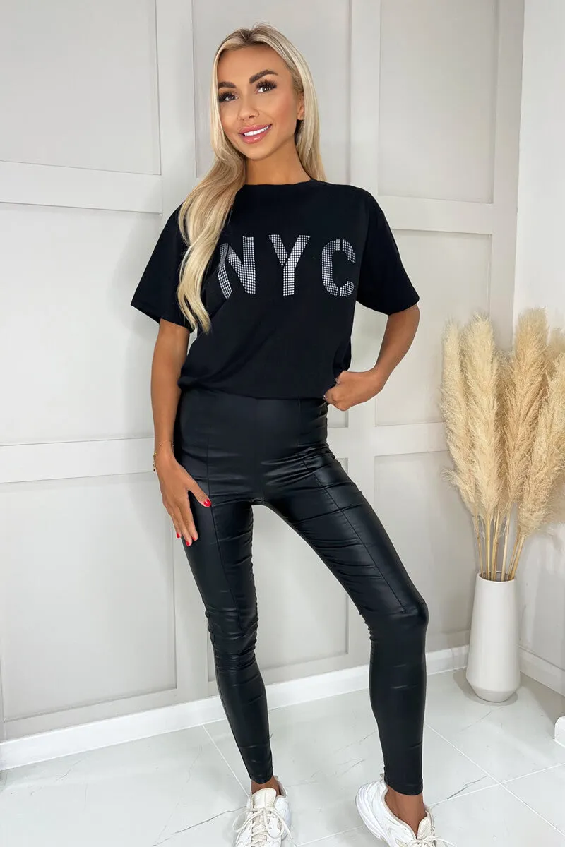 Black NYC Slogan T-Shirt sold by AX Paris product image thumbnail 2