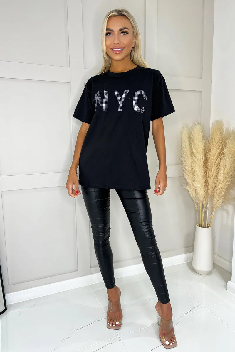 Black NYC Slogan T-Shirt sold by AX Paris product image thumbnail 3