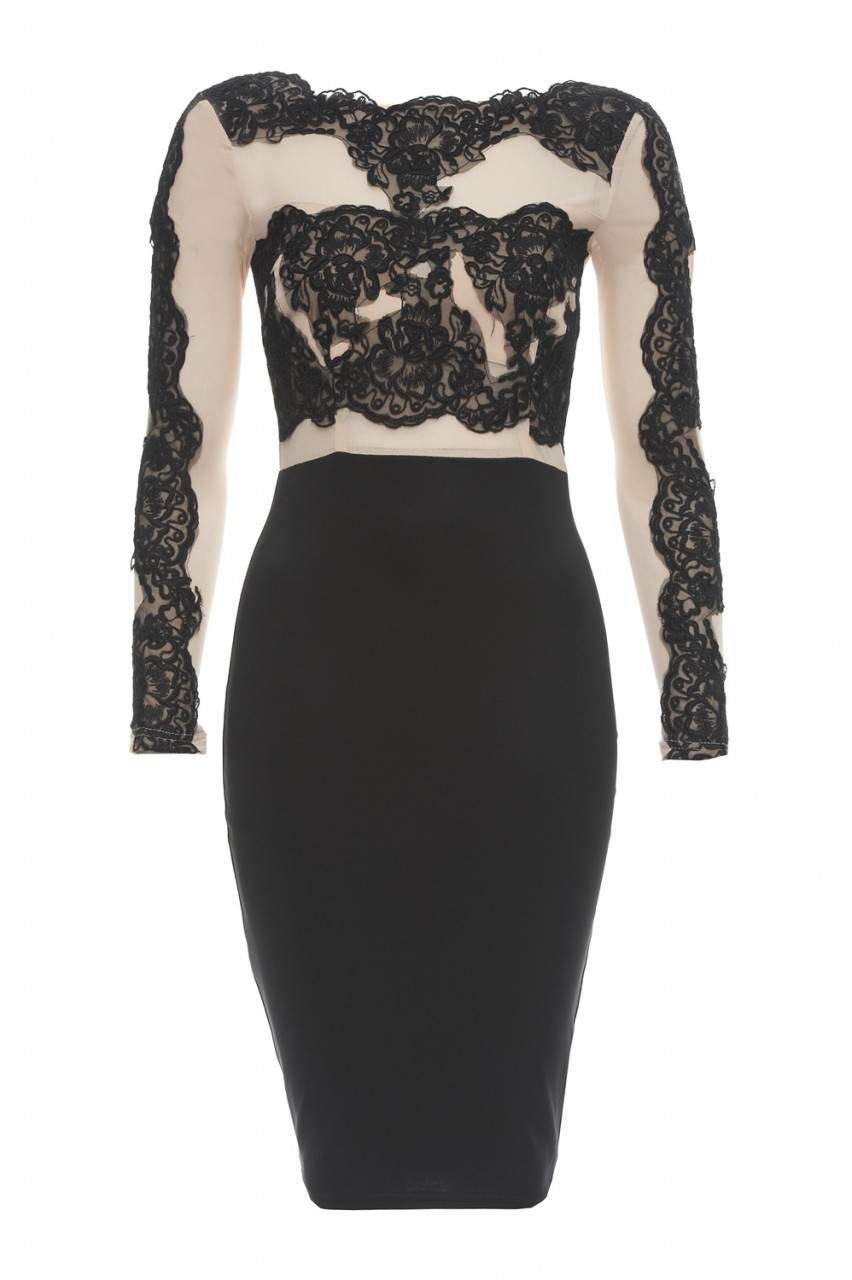 Lace And Mesh Contrast Midi Dress sold by AX Paris product image thumbnail 5