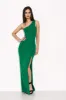 Green Asymmetric Thigh Split Maxi Dress sold by AX Paris