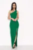 Green Asymmetric Thigh Split Maxi Dress sold by AX Paris