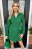 Green Tie Wrap Long Sleeve Mini Dress sold by AX Paris