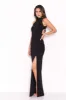Black Sequin Panel Detailing Maxi Dress With Thigh Split sold by AX Paris