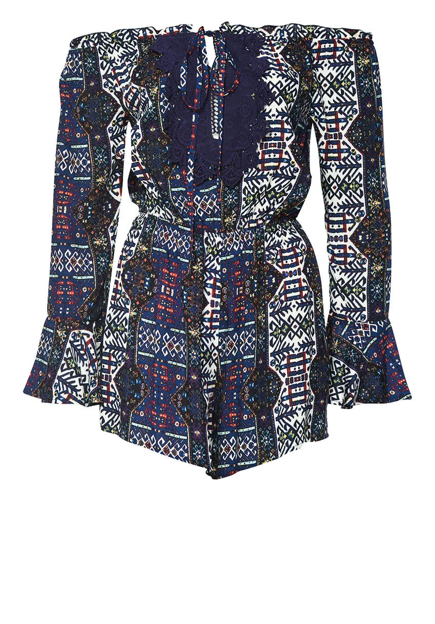 Floral Bell Sleeve Playsuit sold by AX Paris product image thumbnail 4