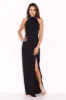 Black Sequin Panel Detailing Maxi Dress With Thigh Split sold by AX Paris