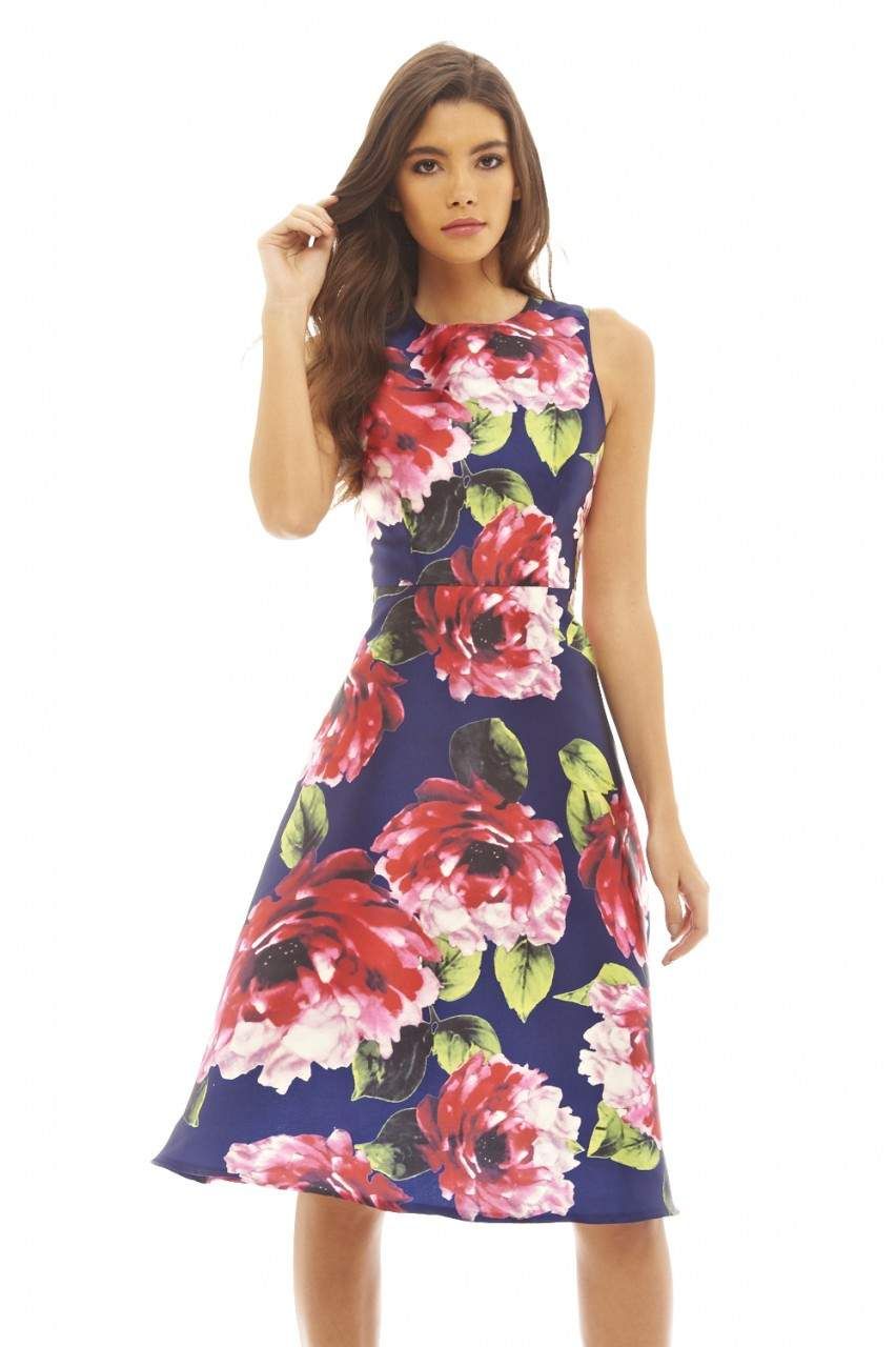 Floral Printed Midi Skater Dress sold by AX Paris product image thumbnail 3