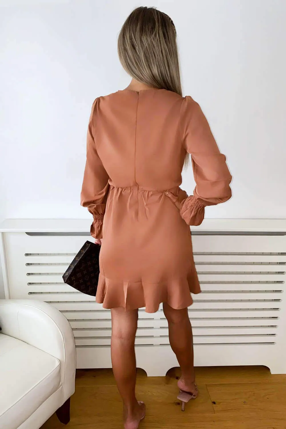 Camel Wrap Frill Hem Dress sold by AX Paris product image thumbnail 4