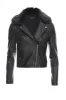 Cropped Faux Leather and Fur Jacket sold by AX Paris