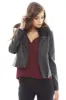 Cropped Faux Leather and Fur Jacket sold by AX Paris