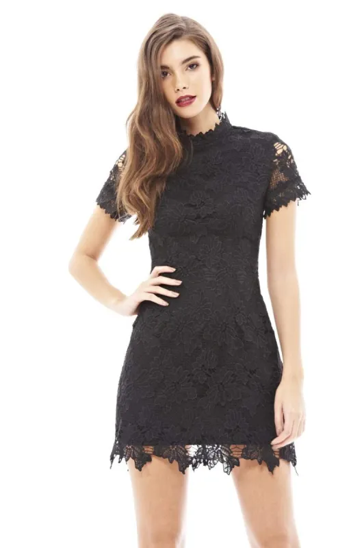 High Necked Lace Dress sold by AX Paris