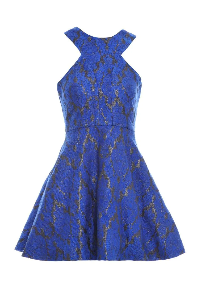 Jacquard Metallic Kick Out Skater Dress sold by AX Paris product image thumbnail 4