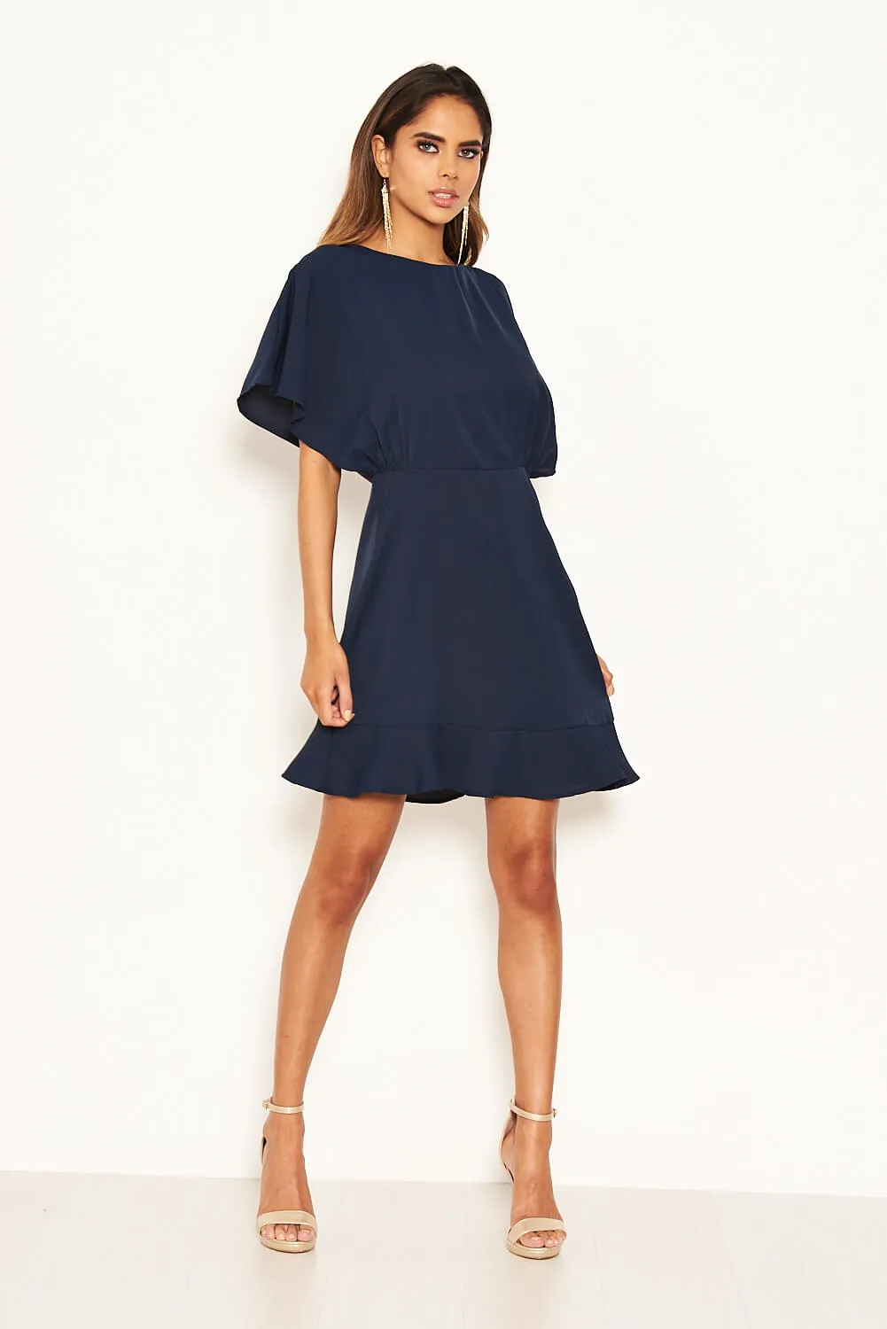 Navy Cross Over Back Dress sold by AX Paris product image thumbnail 3