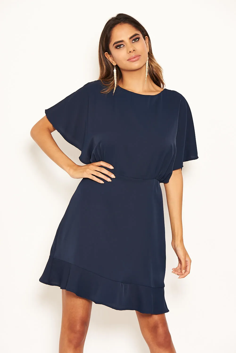 Navy Cross Over Back Dress sold by AX Paris product image thumbnail 4