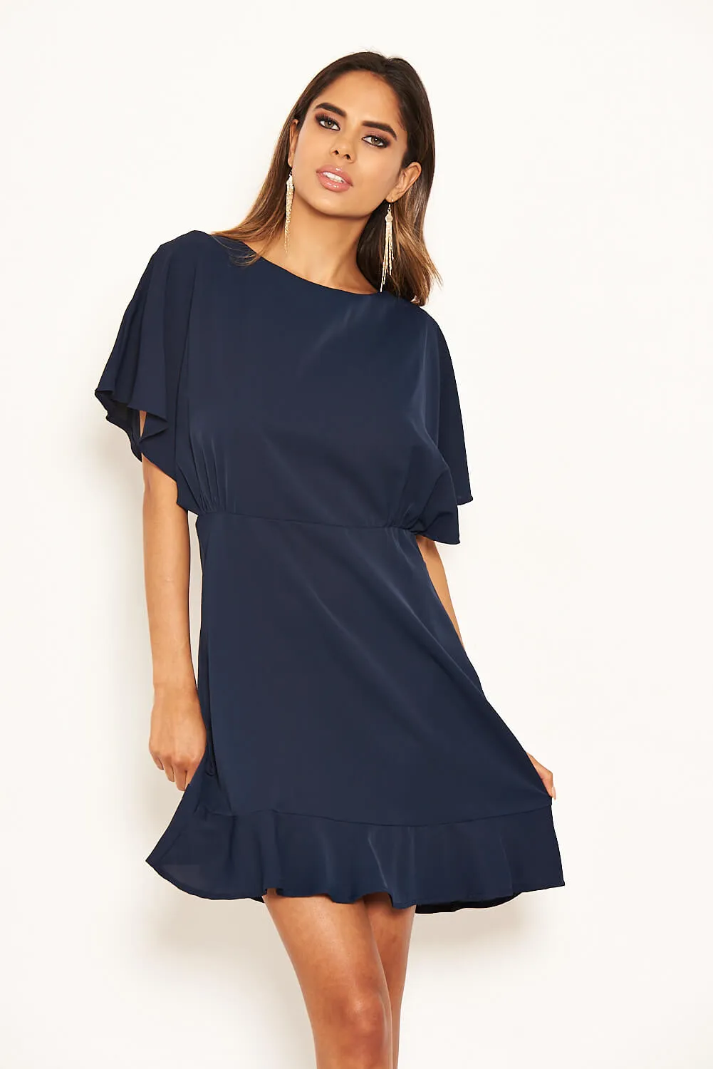 Navy Cross Over Back Dress sold by AX Paris product image thumbnail 5