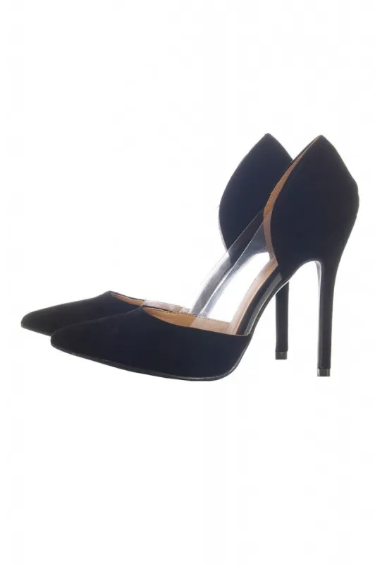 Black Perspex Insert Court Shoes sold by AX Paris