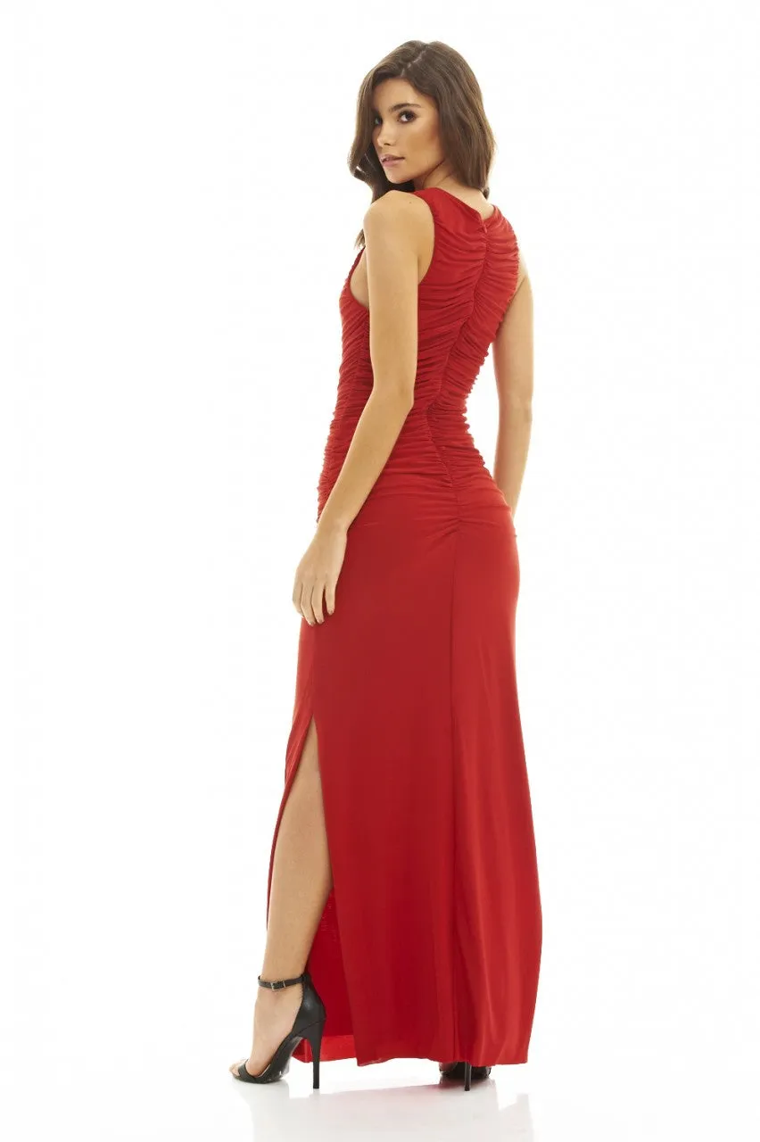 High Neck Ruched Maxi Dress sold by AX Paris product image thumbnail 4