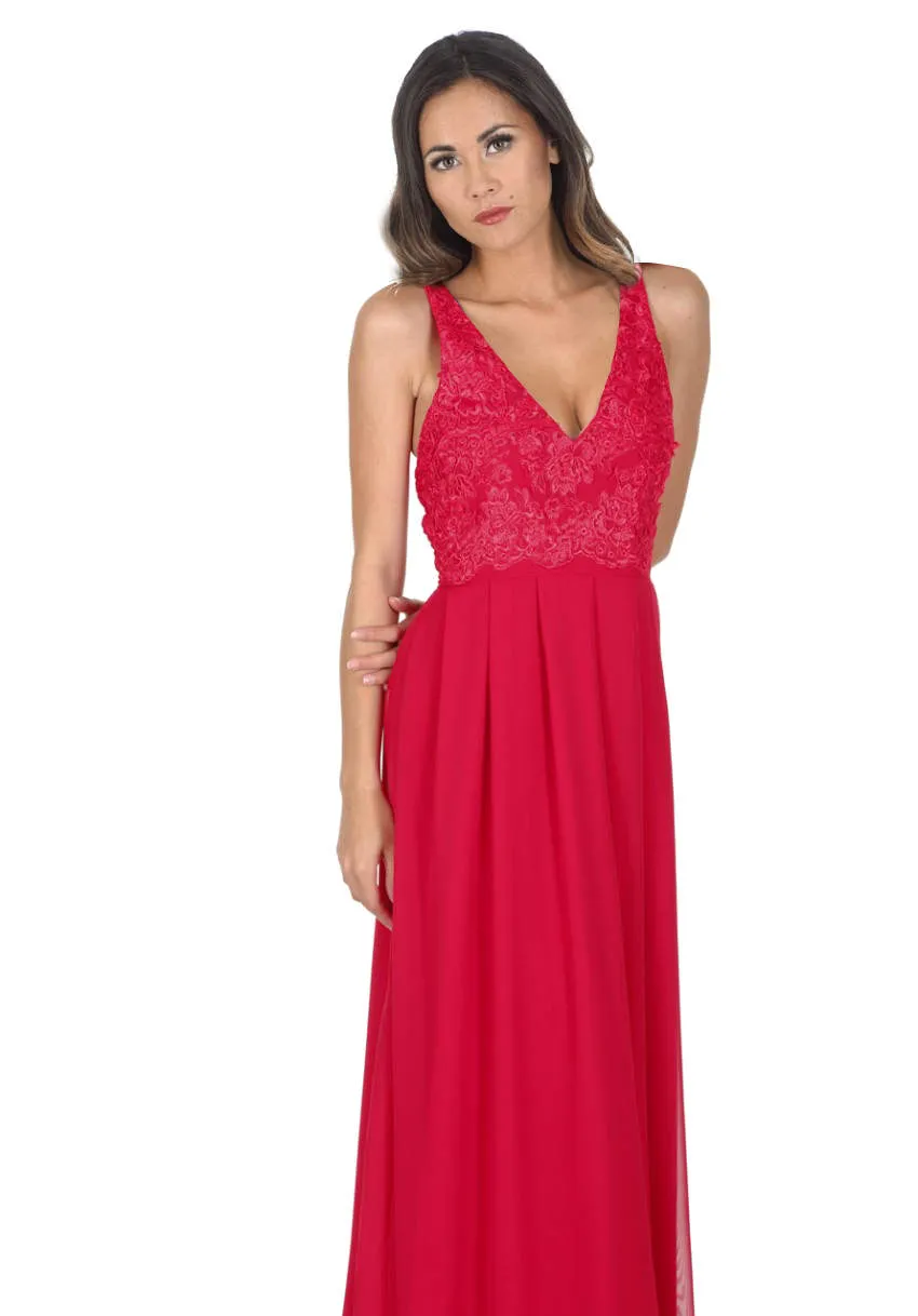 Red Lace Detailed Maxi Dress sold by AX Paris product image thumbnail 2