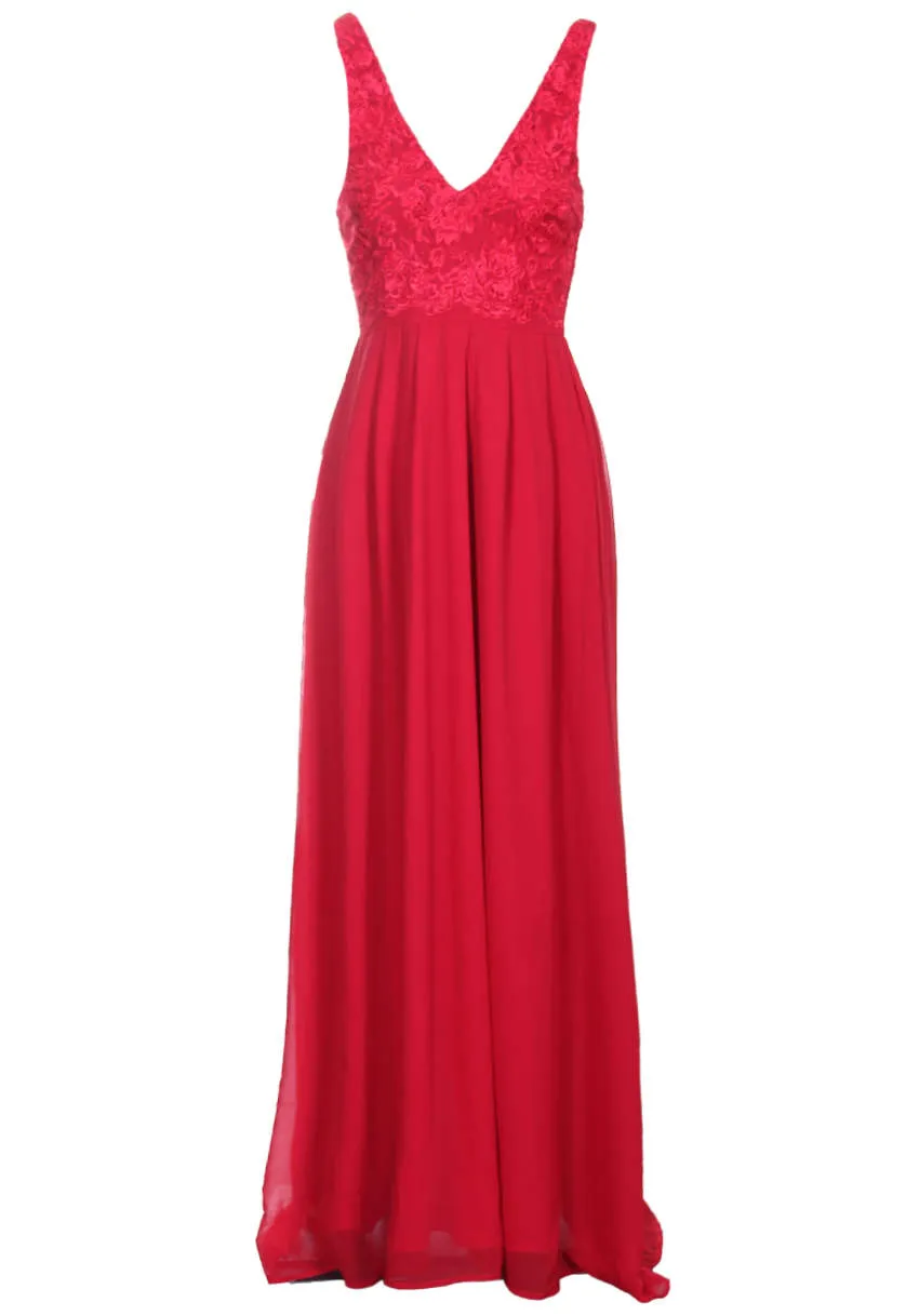 Red Lace Detailed Maxi Dress sold by AX Paris product image thumbnail 3