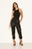 Black Faux Leather Joggers sold by AX Paris