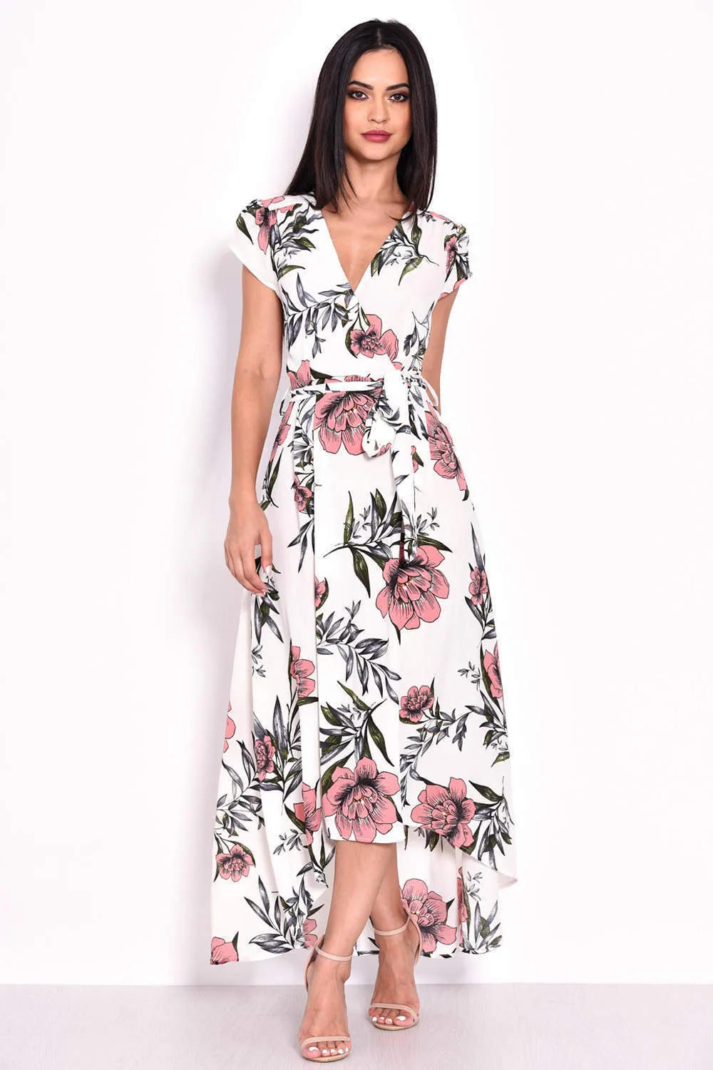 Cream Floral Maxi Wrap Dress sold by AX Paris product image thumbnail 2