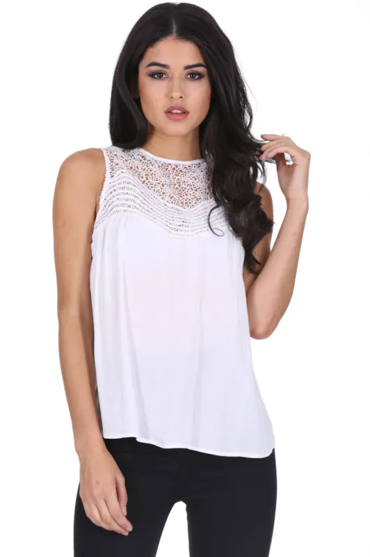 Cream Crochet Top sold by AX Paris