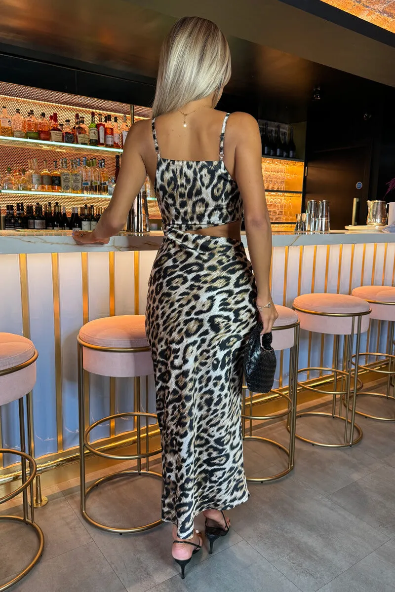 Multi Leopard Print Asymmetric Cut Out Midi Dress sold by AX Paris product image thumbnail 5