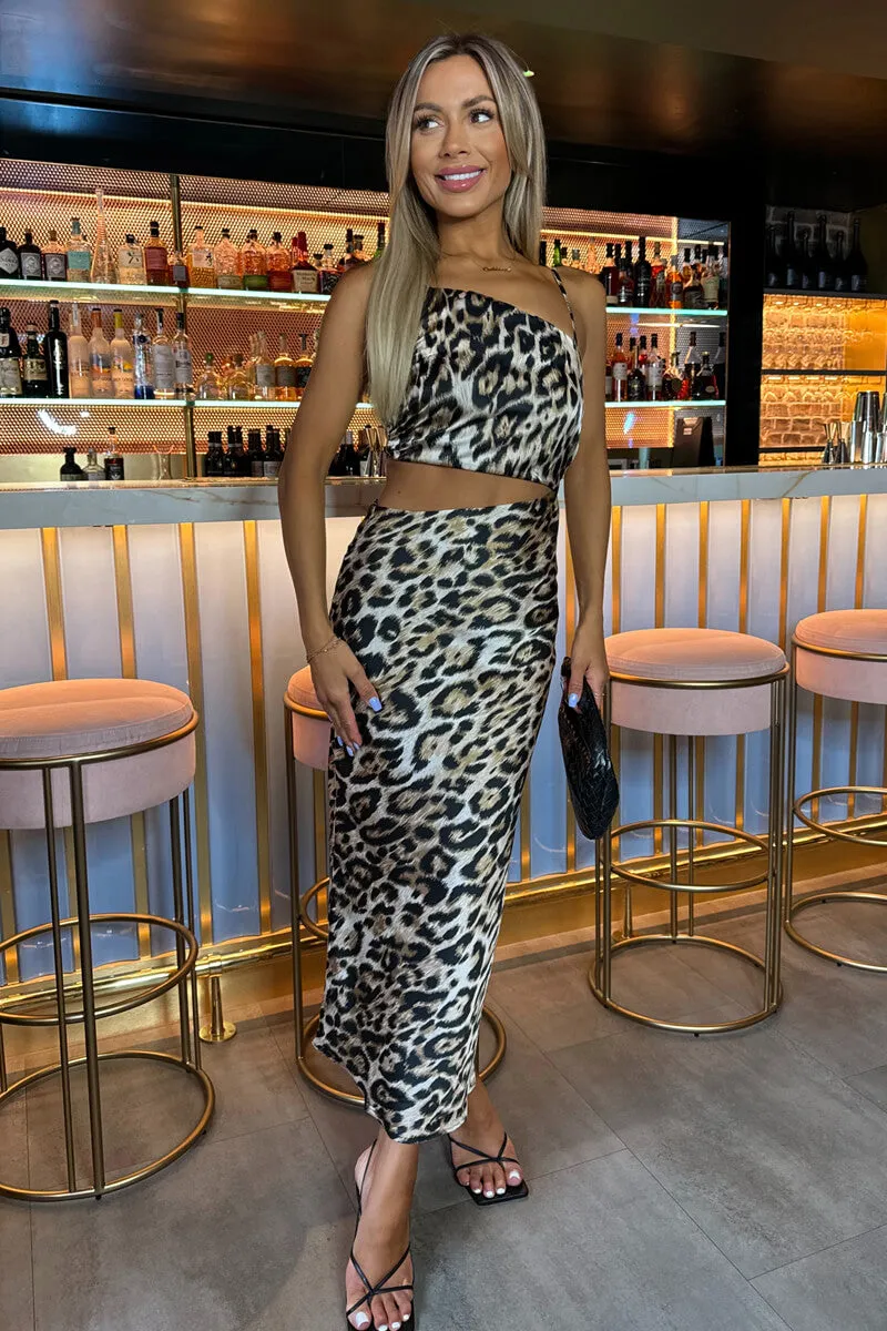 Multi Leopard Print Asymmetric Cut Out Midi Dress sold by AX Paris product image thumbnail 3