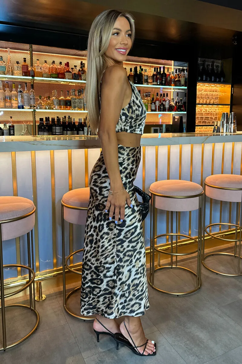 Multi Leopard Print Asymmetric Cut Out Midi Dress sold by AX Paris product image thumbnail 4