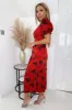 Red And Black Printed Frill Front Midi Dress sold by AX Paris