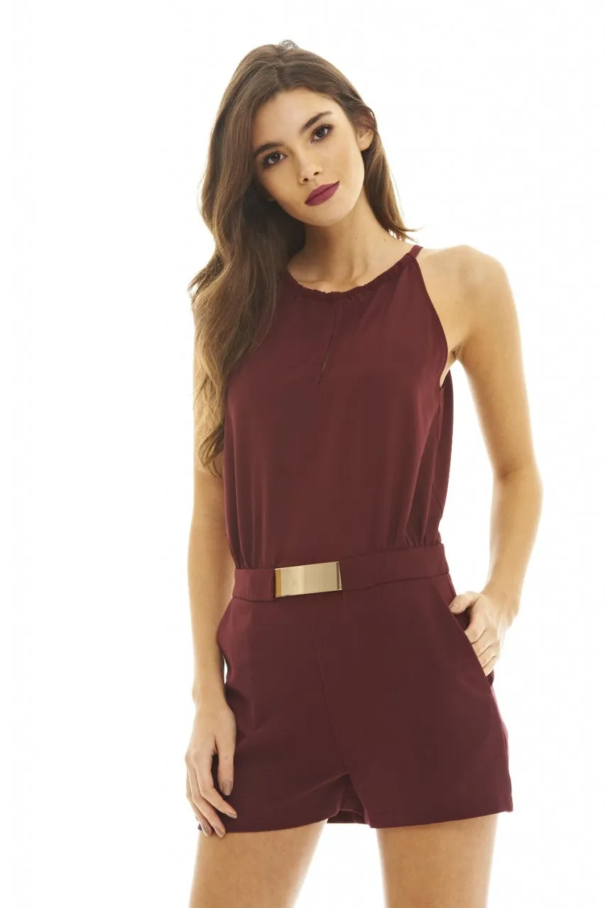 High Neck Keyhole Playsuit sold by AX Paris product image thumbnail 3