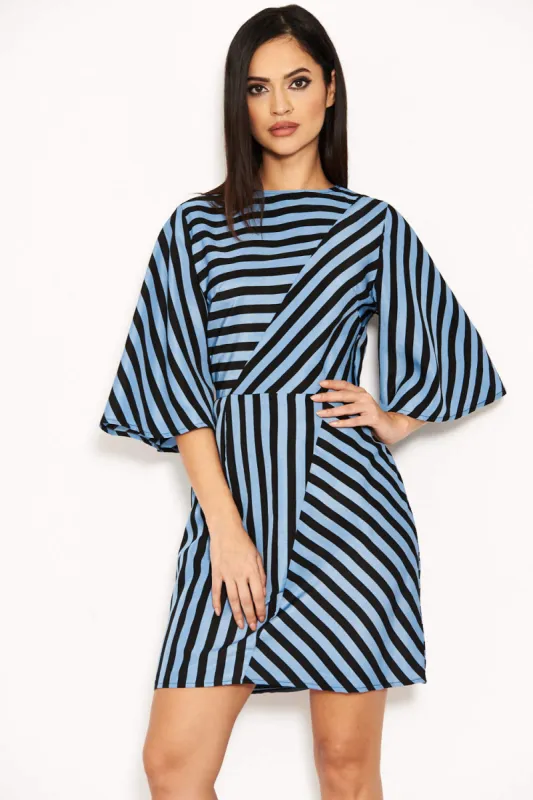 Blue Stripe Mini Dress sold by AX Paris