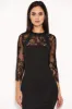 Black Sheer Lace Panel Midi Dress sold by AX Paris