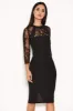 Black Sheer Lace Panel Midi Dress sold by AX Paris
