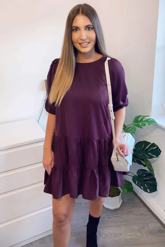Plum Frill Swing Dress sold by AX Paris