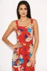 Red Floral Printed Jumpsuit sold by AX Paris