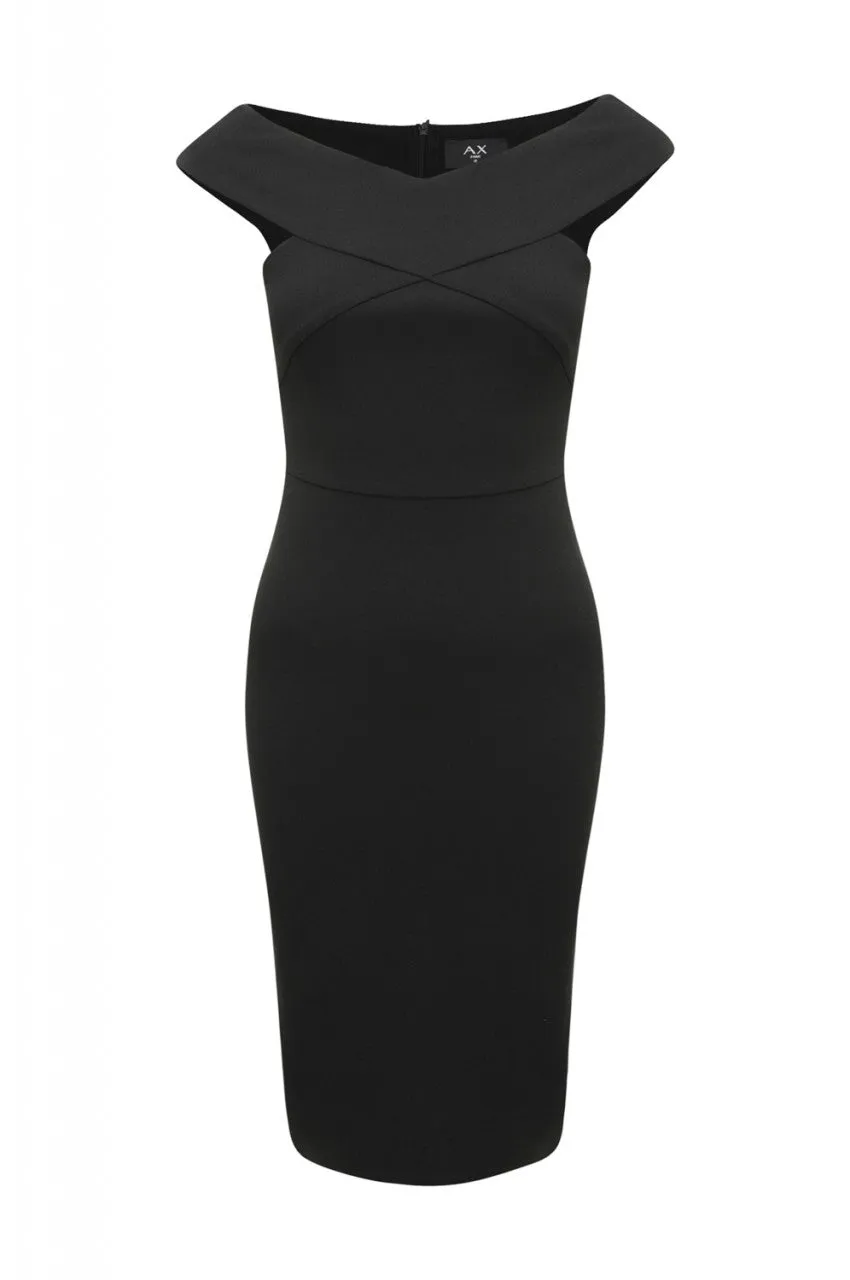 Black Midi Dress with Cross-Front detail sold by AX Paris product image thumbnail 4