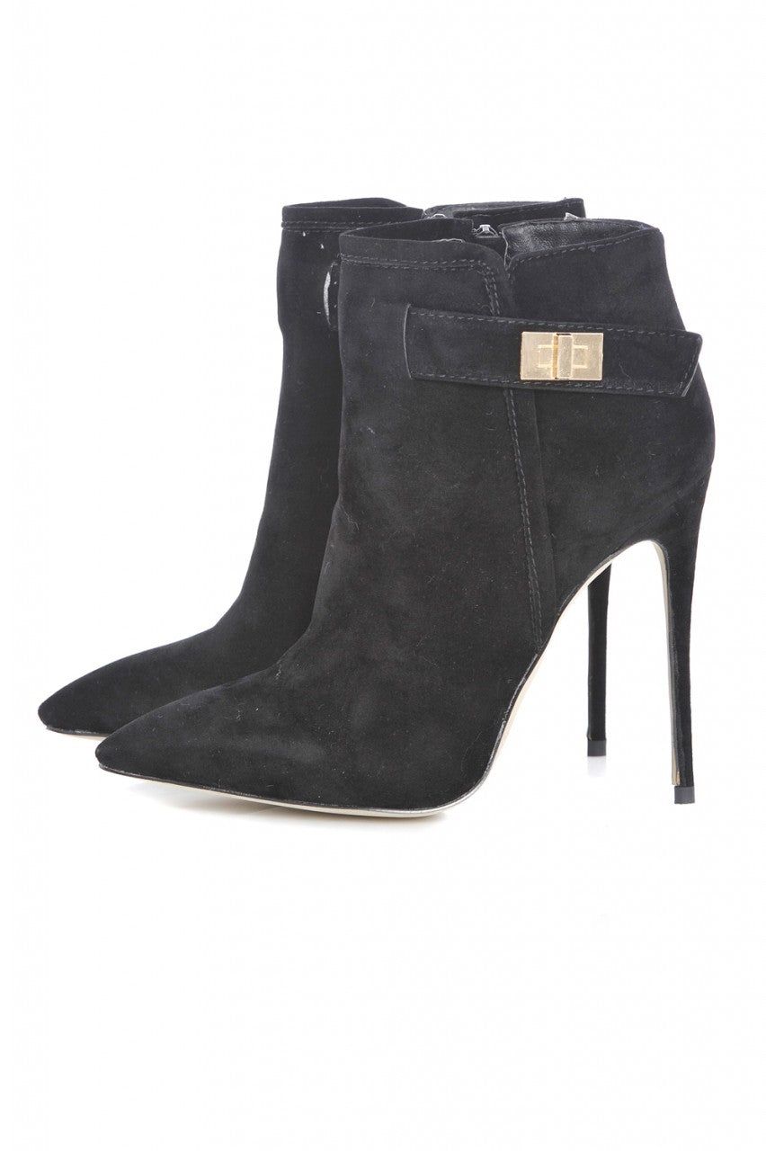 Buckle Ankle Pointy Heeled Boot sold by AX Paris