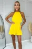 Yellow High Neck Playsuit sold by AX Paris