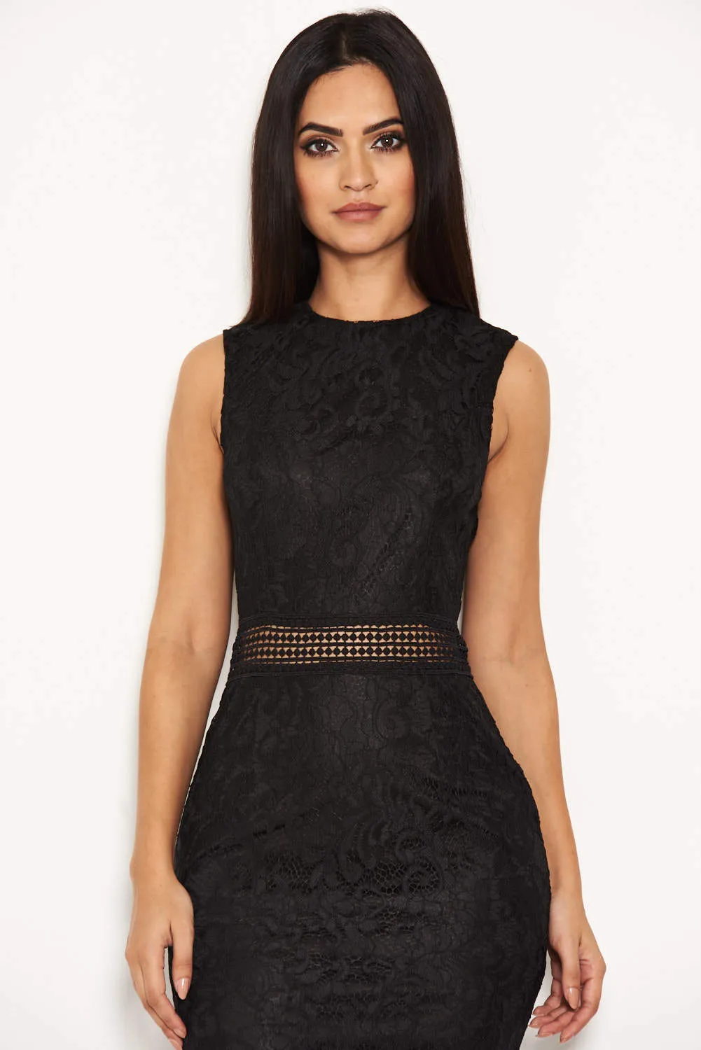 Black Fishtail Hem Lace Midi Dress sold by AX Paris product image thumbnail 5