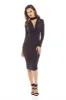 Black Midi Dress with Cut-Out Choker sold by AX Paris