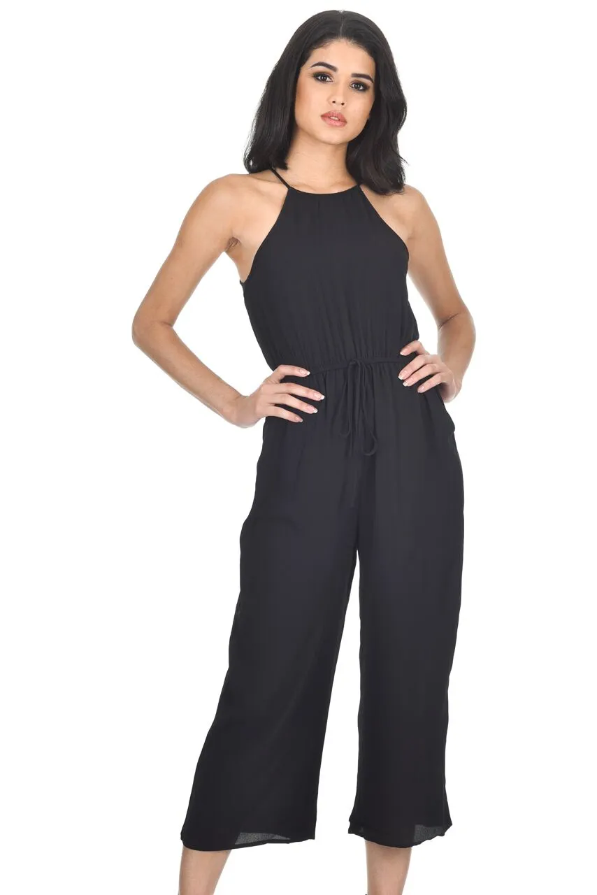Black High Neck Culotte Jumpsuit sold by AX Paris product image thumbnail 2