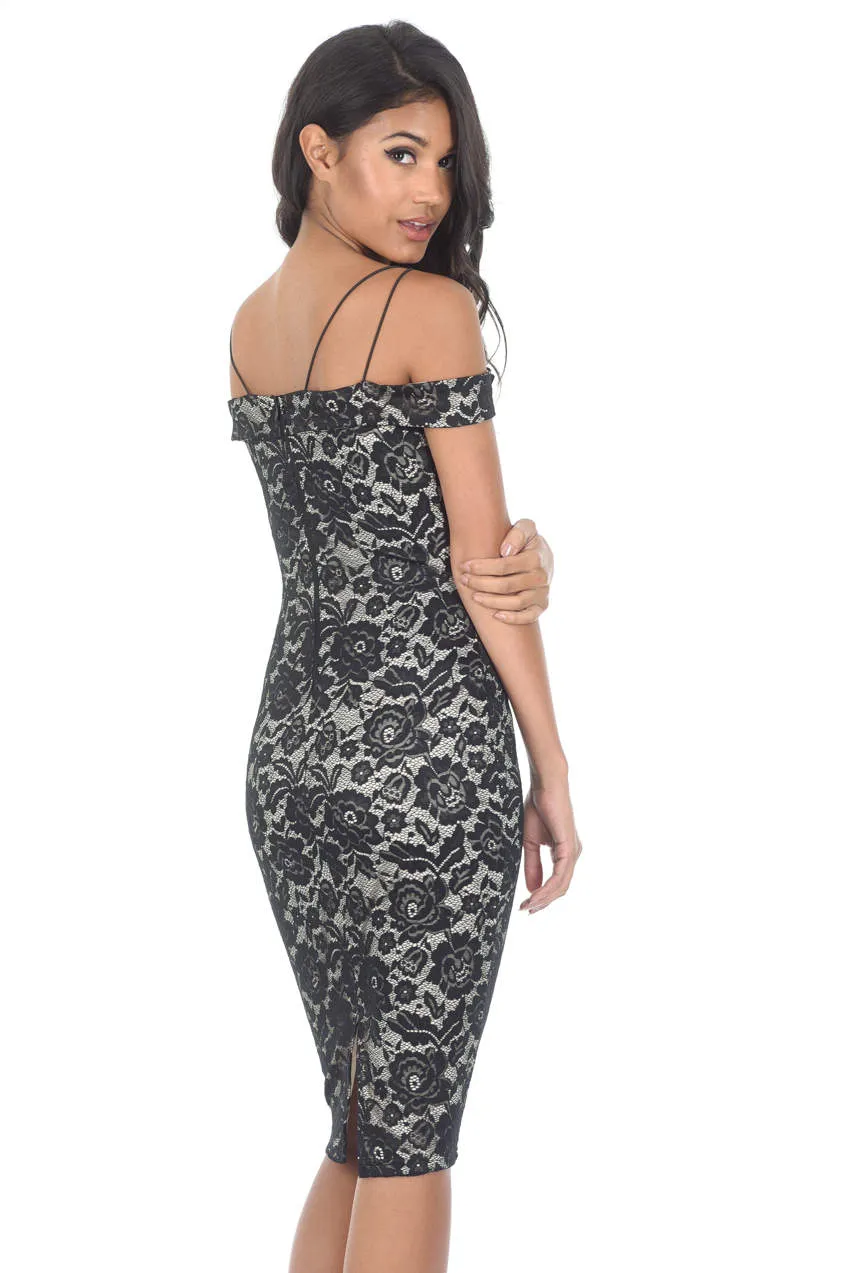 Strappy Contrast Lace Midi Dress sold by AX Paris product image thumbnail 3